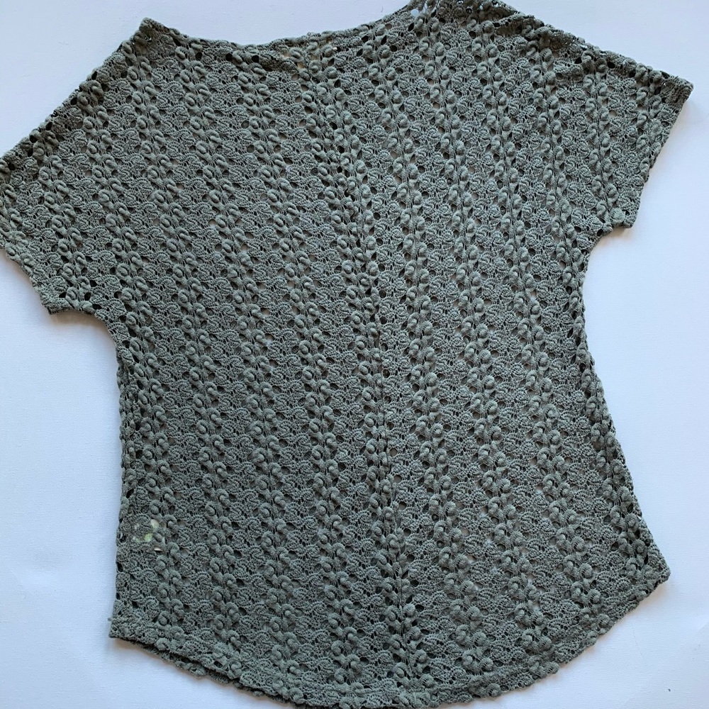 Anthro Staring at the stars green crochet top XS - Picture 4 of 5